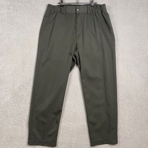 5.11 Tactical Mens Work Pants Sz 38X32 Green Teflon Stain Resistance Tapered Leg